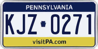 PA license plate KJZ0271
