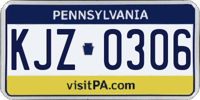 PA license plate KJZ0306