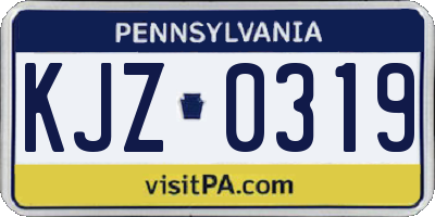 PA license plate KJZ0319