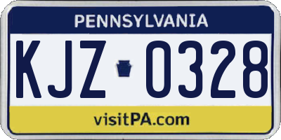 PA license plate KJZ0328
