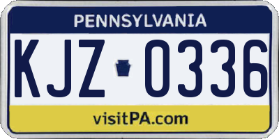 PA license plate KJZ0336