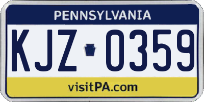 PA license plate KJZ0359