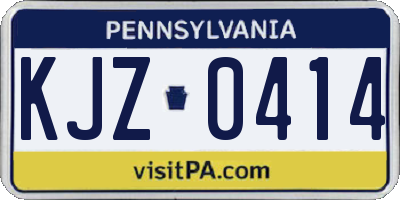 PA license plate KJZ0414