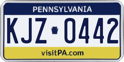 PA license plate KJZ0442