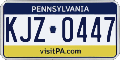 PA license plate KJZ0447