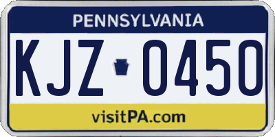 PA license plate KJZ0450