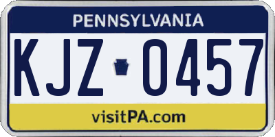 PA license plate KJZ0457
