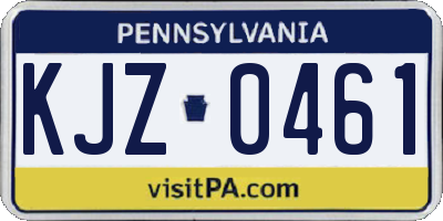 PA license plate KJZ0461