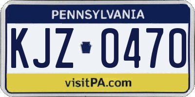 PA license plate KJZ0470