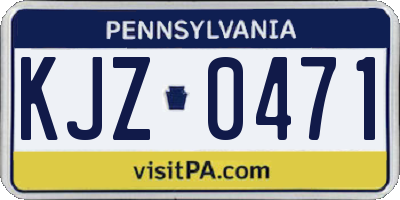 PA license plate KJZ0471