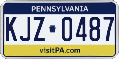 PA license plate KJZ0487