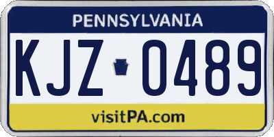 PA license plate KJZ0489