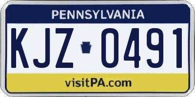 PA license plate KJZ0491