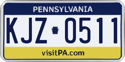 PA license plate KJZ0511