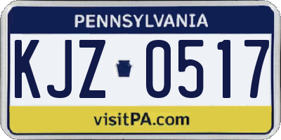 PA license plate KJZ0517