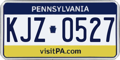 PA license plate KJZ0527