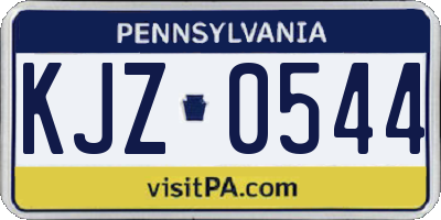 PA license plate KJZ0544