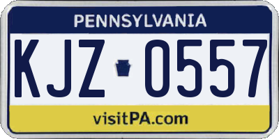 PA license plate KJZ0557