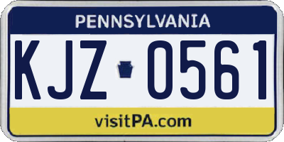 PA license plate KJZ0561