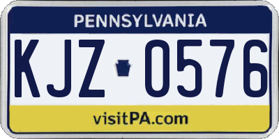 PA license plate KJZ0576