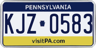 PA license plate KJZ0583