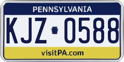 PA license plate KJZ0588