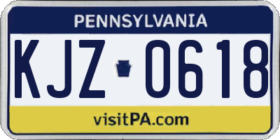 PA license plate KJZ0618