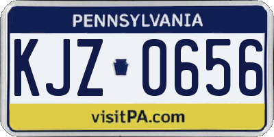 PA license plate KJZ0656
