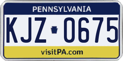 PA license plate KJZ0675