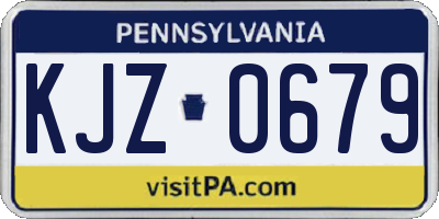 PA license plate KJZ0679