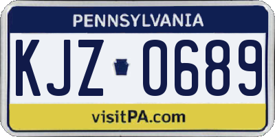 PA license plate KJZ0689