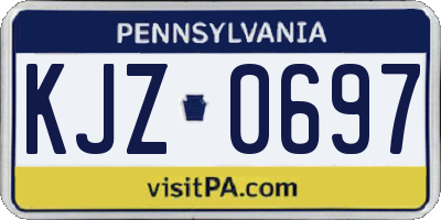 PA license plate KJZ0697