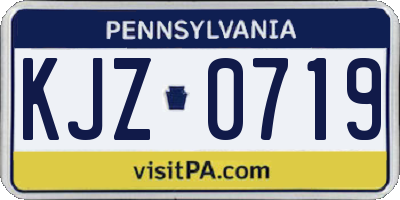 PA license plate KJZ0719