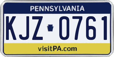 PA license plate KJZ0761