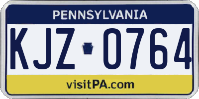 PA license plate KJZ0764