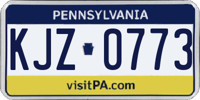 PA license plate KJZ0773
