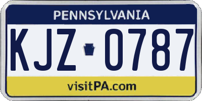 PA license plate KJZ0787