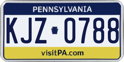 PA license plate KJZ0788