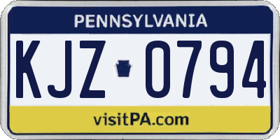 PA license plate KJZ0794