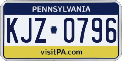 PA license plate KJZ0796