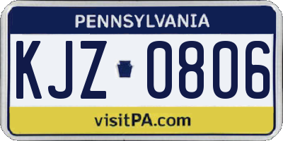 PA license plate KJZ0806