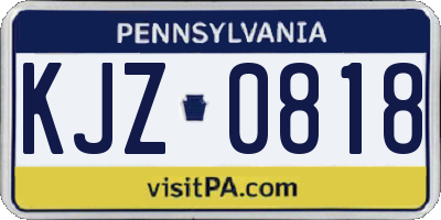 PA license plate KJZ0818