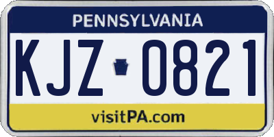 PA license plate KJZ0821