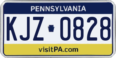 PA license plate KJZ0828
