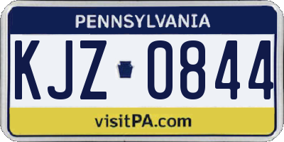 PA license plate KJZ0844