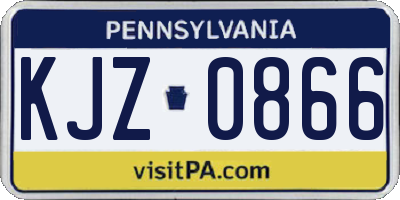 PA license plate KJZ0866