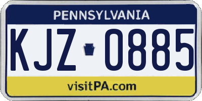 PA license plate KJZ0885