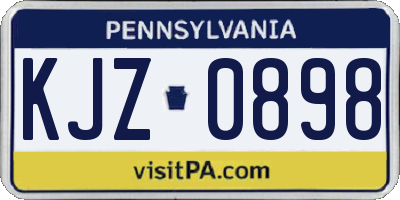 PA license plate KJZ0898