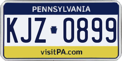 PA license plate KJZ0899