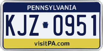 PA license plate KJZ0951